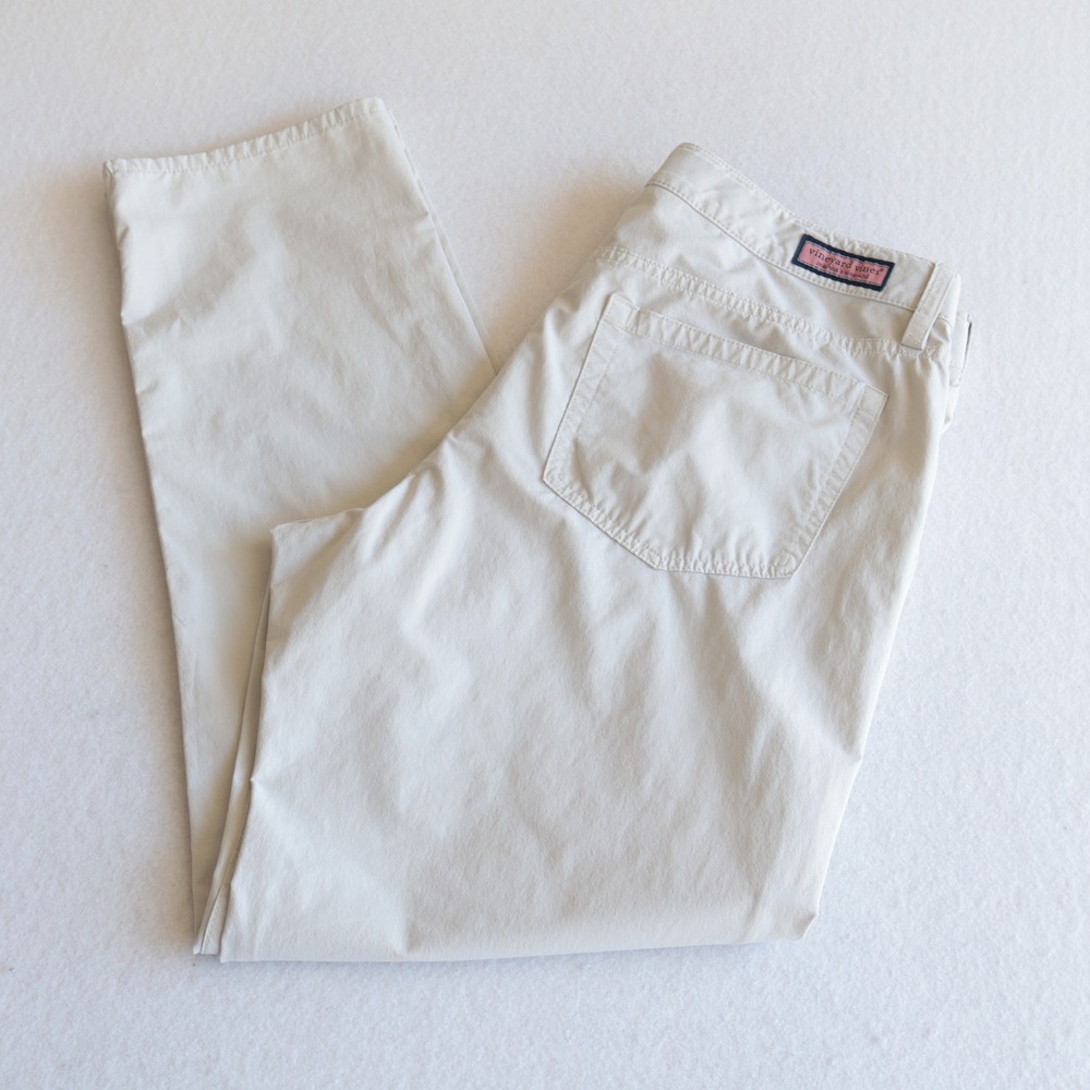 Vineyard Vines On The Go Pants Mens Size 34x30 Cream Lightweight Preppy Golf